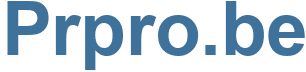 Prpro.be - Prpro Website